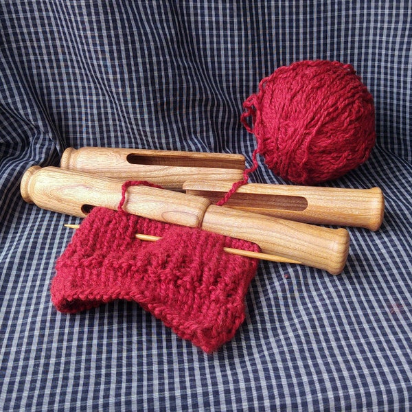 Astuccio in legno per ferri da maglia – Porta ferri a doppia punta in legno di frassino