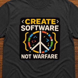 Create Software Not Warfare Shirt — Funny Programmer Tee, Software Engineer Gift, Coding Graphic T-Shirt, Developer Peace Sign