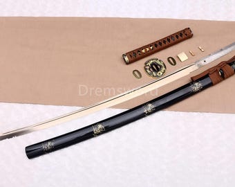 Katana japonesa personalizada hecha a mano con grabado gratuito, espiga completa, ideal para exhibición y como artículo de colección.