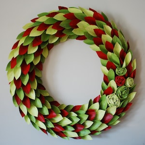 DIY Holiday paper WREATH TUTORIAL-map painted newspaper holiday-seasonal-paper of any kind wreath for any season image 1