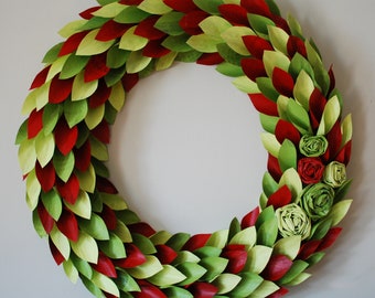 DIY Holiday paper WREATH TUTORIAL-map- painted newspaper- holiday-seasonal-paper of any kind- wreath for any season