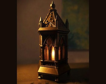 Gotisch lantaarndecor, spookachtige Halloween-lantaarn, Witchy kamerdecor, Victoriaanse gotische kandelaar, Dark Academia-ornament