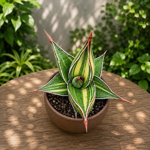 Sansevieria pinguicula variegated   – Easy Care Tropical Houseplant Home Decor