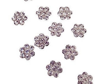 Flower Rhinestone Embellishments Crystal Flatback Buttons DIY Wedding Bridal Accessories Scrapbooking
