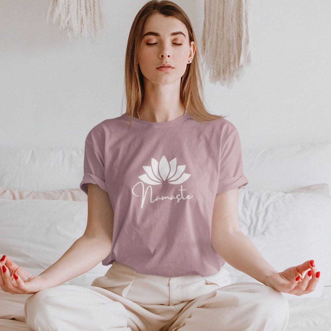 Namaste Shirt Yoga Shirt Men Yoga Meditation Shirt Lotus Etsy