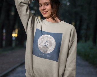 Zodiac SweatShirt, Moon in Leo Birthday Gifts, Animal Shirt, Astronomy Tarot Horoscope Sweater