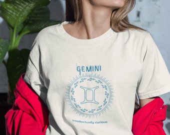 Gemini Shirt, Zodiac Shirt, Air Sign, Gemini Birthday Shirt, Tarot Shirt, Mithuna June Birthday, Vintage Art