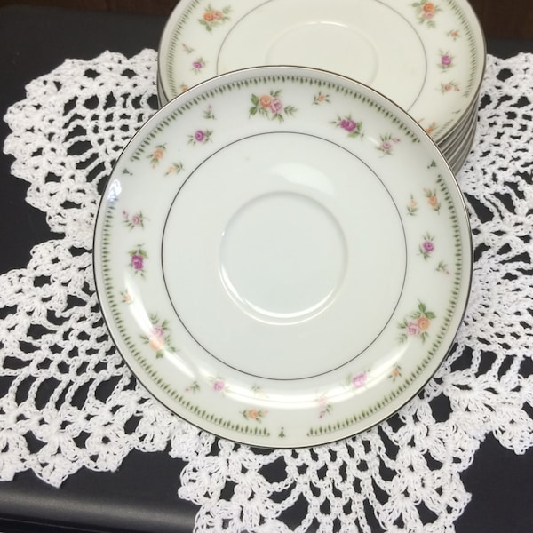 Vintage Diamond China Bread & Butter "Romance" Pattern Plate W/Crack