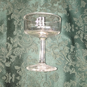Vintage Crystal Monogrammed &quot;M&quot; Champagne Glasses (6)