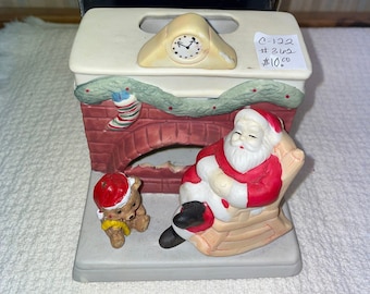 Vintage Santa with Fireplace Tea Light by Party Lite Gifts