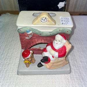 Vintage Santa with Fireplace Tea Light by Party Lite Gifts
