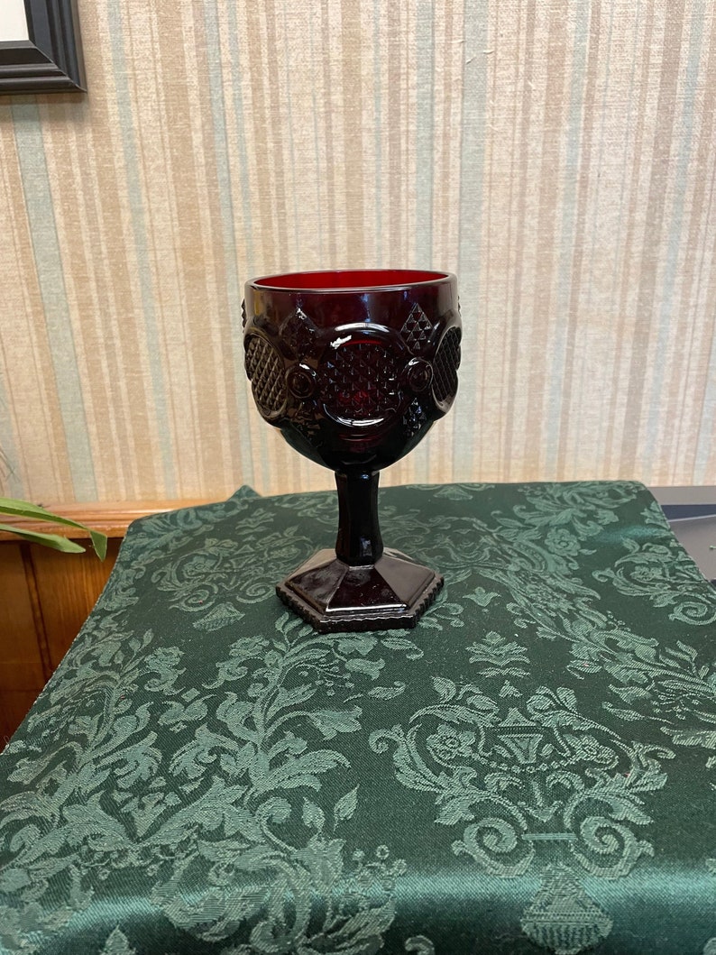 Avon Vintage Ruby Red Goblet image 1