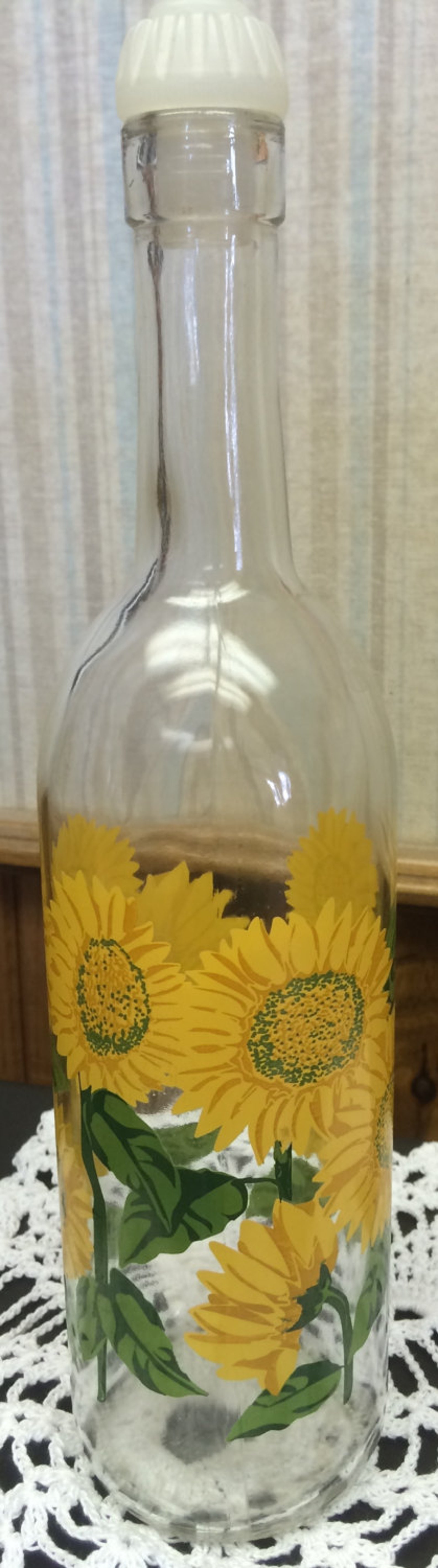 Hand Painted Sunflower Wine Bottle Etsy UK