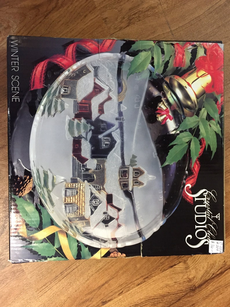 Vintage Crystal Club Studios Winter Scene Platter 1970
