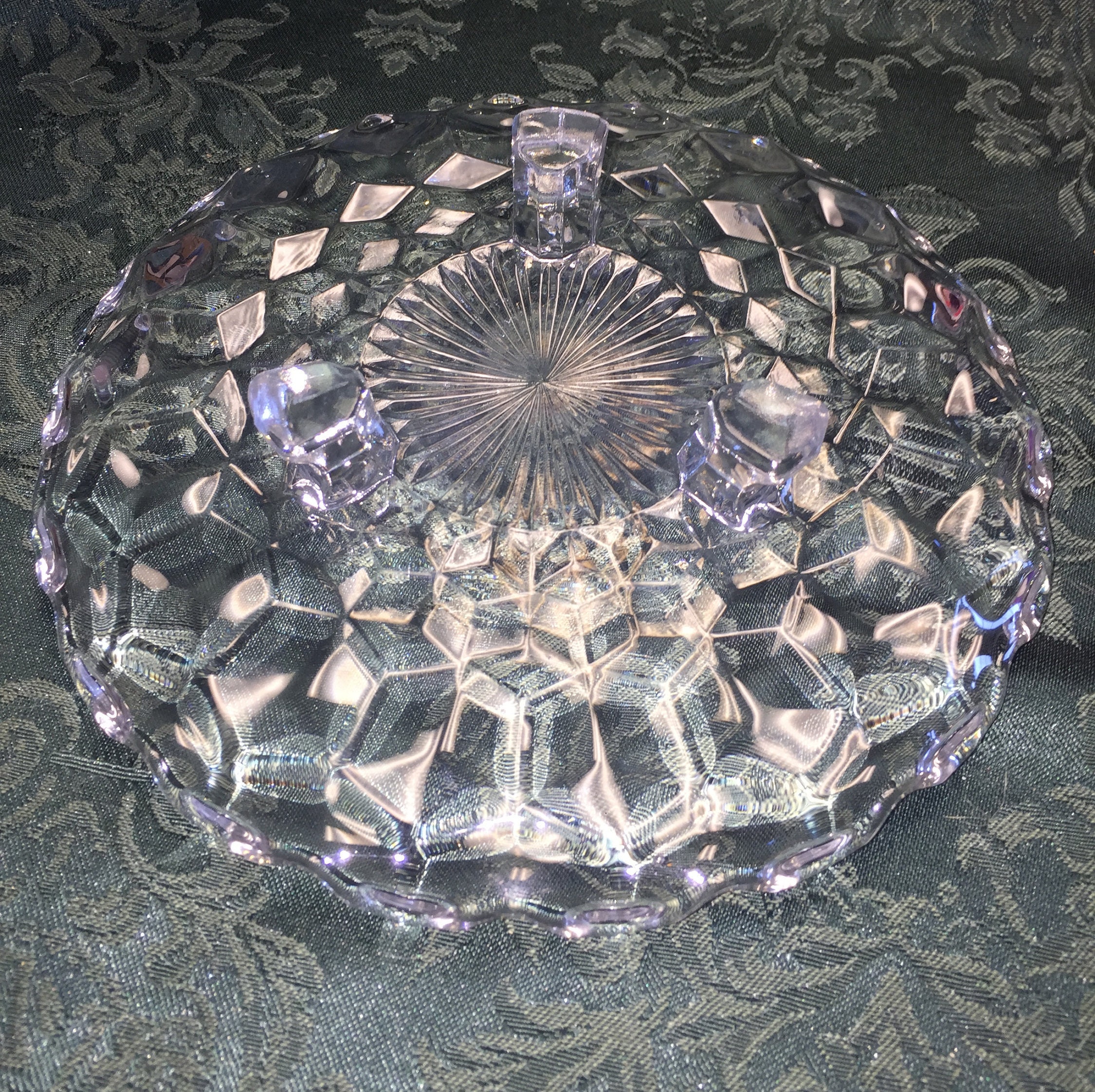 Vintage Fostoria American Pattern Crystal Round Footed Plate Etsy