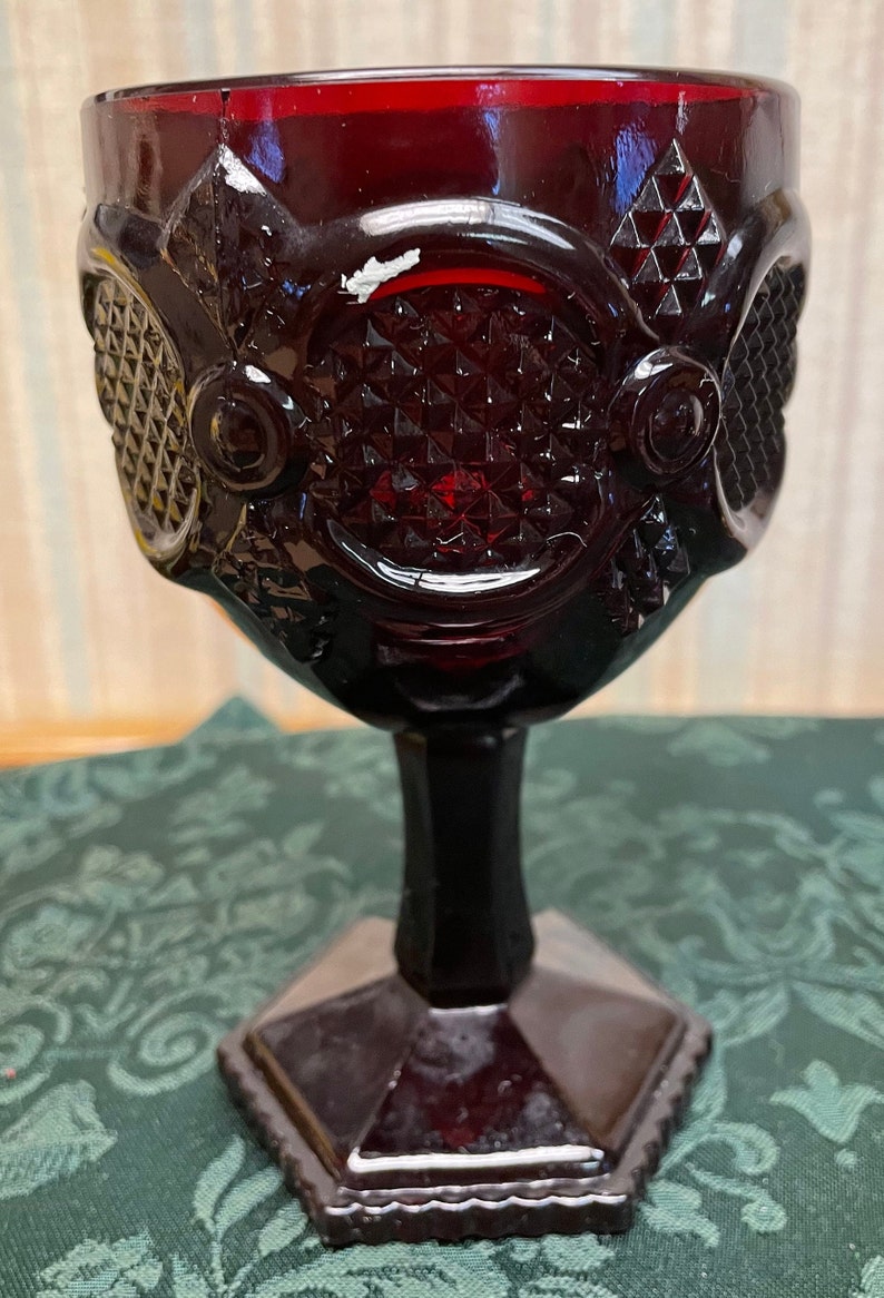 Avon Vintage Ruby Red Goblet image 2