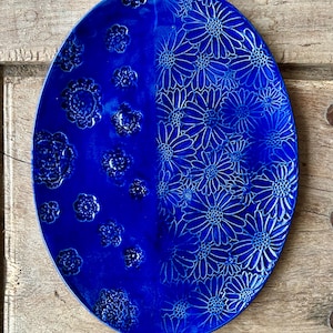 Cobalt blue textured platter