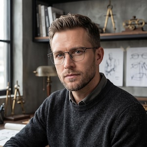May include: A pair of thin-rimmed, dark-coloured rectangular spectacles with a metallic frame. The glasses feature a bridge and temple arms that connect to the outer corners of the lenses, providing a structured look for the wearer's face.