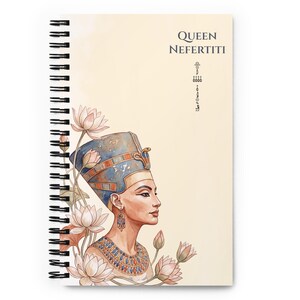 Cahier à spirales de la reine Néfertiti - Journal de la mythologie de l'Égypte ancienne, pages en pointillés
