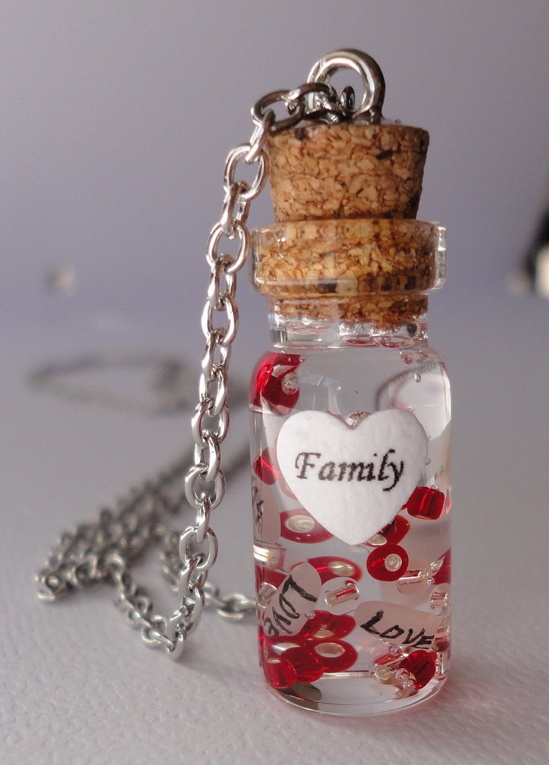 Glass Bottle Necklace Name on Rice Necklace Etsy