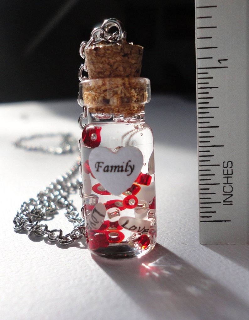 Glass bottle necklace name on rice necklace Etsy