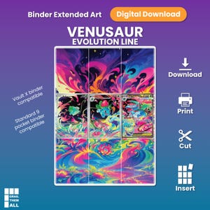 Mega-Bisaflor ex, Bisaknosp & Bisasam (#177, #134, #133 Mega-Entwicklung) – Sammelalbum mit erweitertem Artwork und 9 Fächern