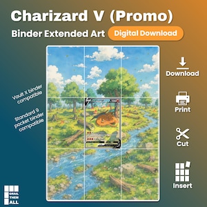 Charizard V (Promo) - Carpeta con diseño extendido de 9 bolsillos