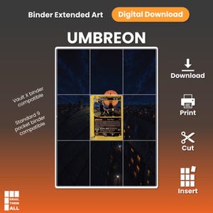 Umbreon (#41 Aquapolis) - Layout a 9 tasche per raccoglitore con illustrazioni estese.