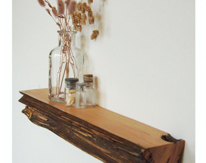 Rustic Wood Log Shelf Etsy