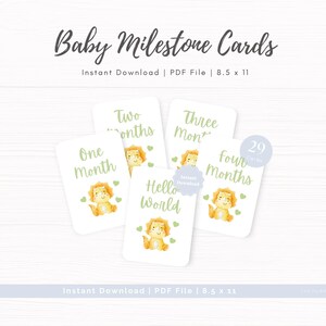 Cartes d'étape imprimables bébé dinosaure | 1-12 mois et premier | Non sexiste | 8,5 x 11 PDF | Téléchargement instantané | Accessoires photo pour bébé
