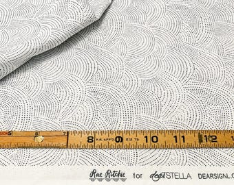 Rae Ritchie | Black Ripple | 20" x WOF | Dear Stella | 100% Cotton Quilting Fabric | Low Volume Blender | Black & White