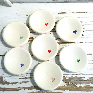 Small ring dish rustic heart jewelry holder bridal pill dish