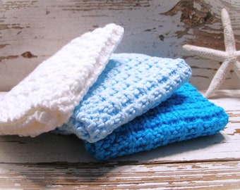 Cotton washcloths set handmade towels knit dish cloths eco friendly gift