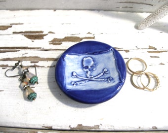 Small ring dish pirate decor handmade jewelry holder spoonrest