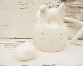 Wall hanging bunny rabbit bowl small bunny ring dish ring holder jewelry holder cotton ball bowl