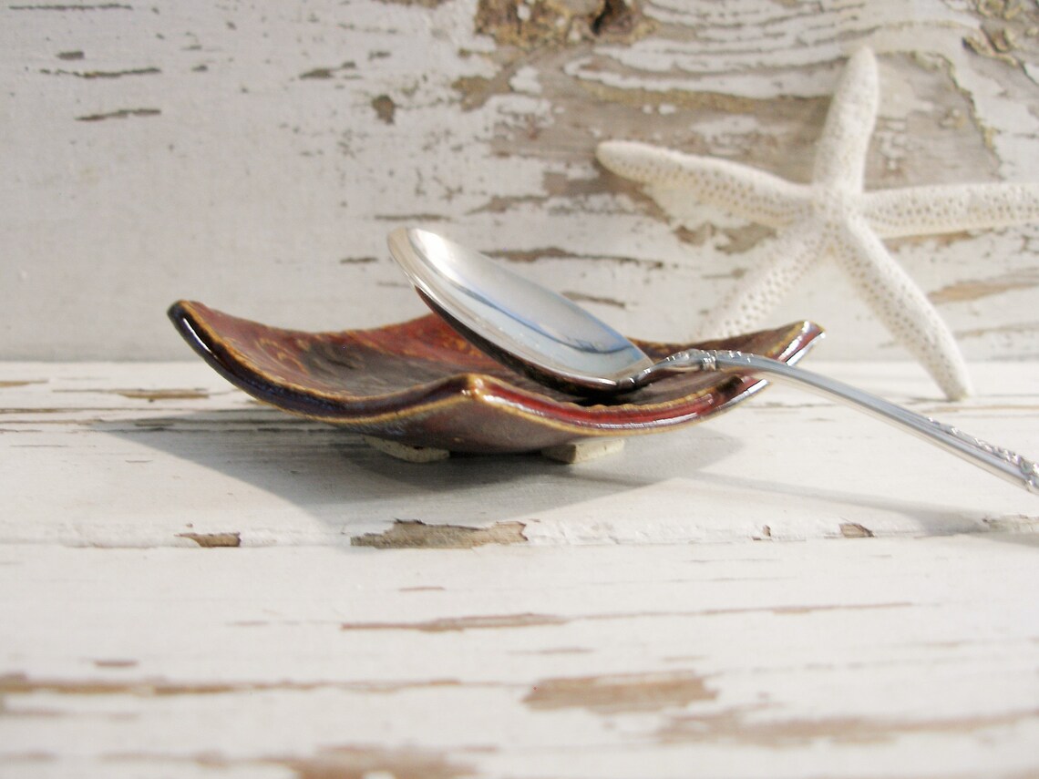 Jewelry dish paisley spoon rest plate handmade ceramic dish Etsy