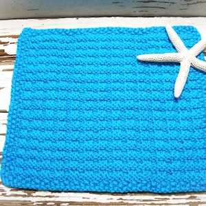 Washcloth, hand knitted cotton wash cloth