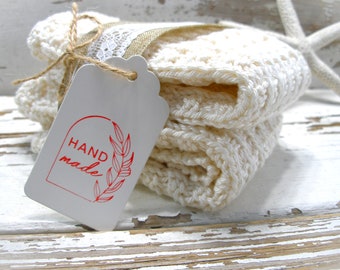 Handmade cotton wash cloths Eco-Friendly knitted dish towels cloths spa baby gift