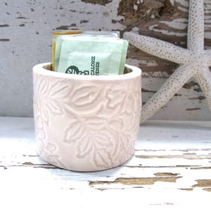 Small pink wildlower toothpick holder handmade sugar pack vase