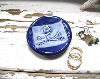 Pirate ring dish small handmade pill holder spoonrest