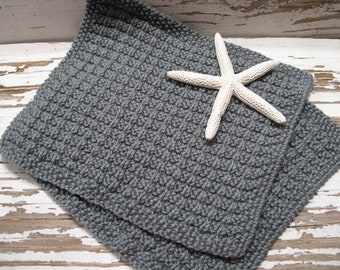 Cotton washcloths big handmade 100% eco friendly knitted wash cloths dish towels set