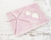 Soap dish sponge holder purple lavender dish kitchen business card shell starfish