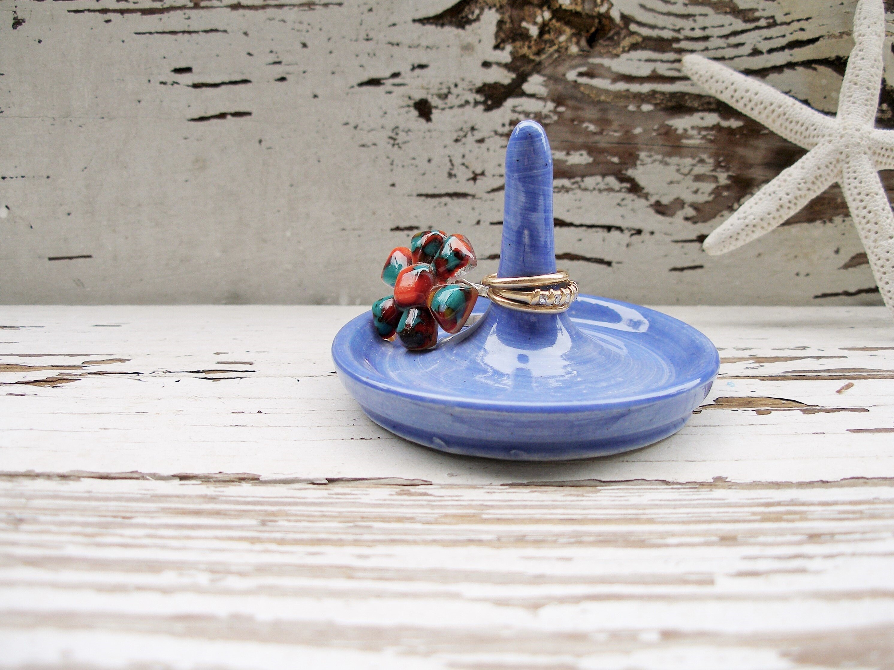 Ring holder blue handmade ceramic ring dish jewelry holder Etsy