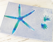Starfish shell big soap dish jewelry plate spoonrest blue ocean sea