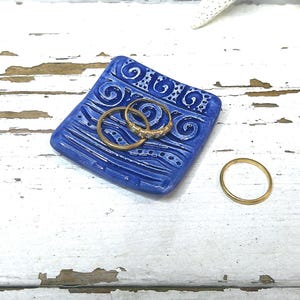Small ring dish jewelry plate handmade pottery