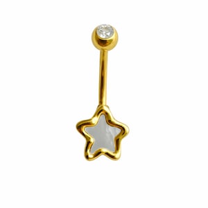 Titanium Star Belly Bar | Hypoallergenic Belly Button Ring | Gold & Silver Navel Piercing Jewellery