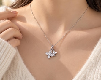 Four Leaf Clover Necklace, Dainty Zircon Pendant Necklace, Elegant Women Jewelry, Lucky Clover Collarbone Chain, Gift For Her