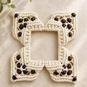Handmade Macrame Mirror Frame Wall Decor | Boho Cotton Rope Mirror Frame | Rustic Wall Hanging | Nursery Bedroom Decor Gift