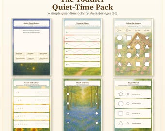 Toddler Quiet-Time Activities Printable | Tracing, Shapes, Counting, Matching | Busy Binder Ages 2-3 Preschool PDF