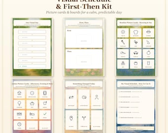 Autism Visual Schedule & First Then Board | Daily Routine Picture Cards (Digital Download)